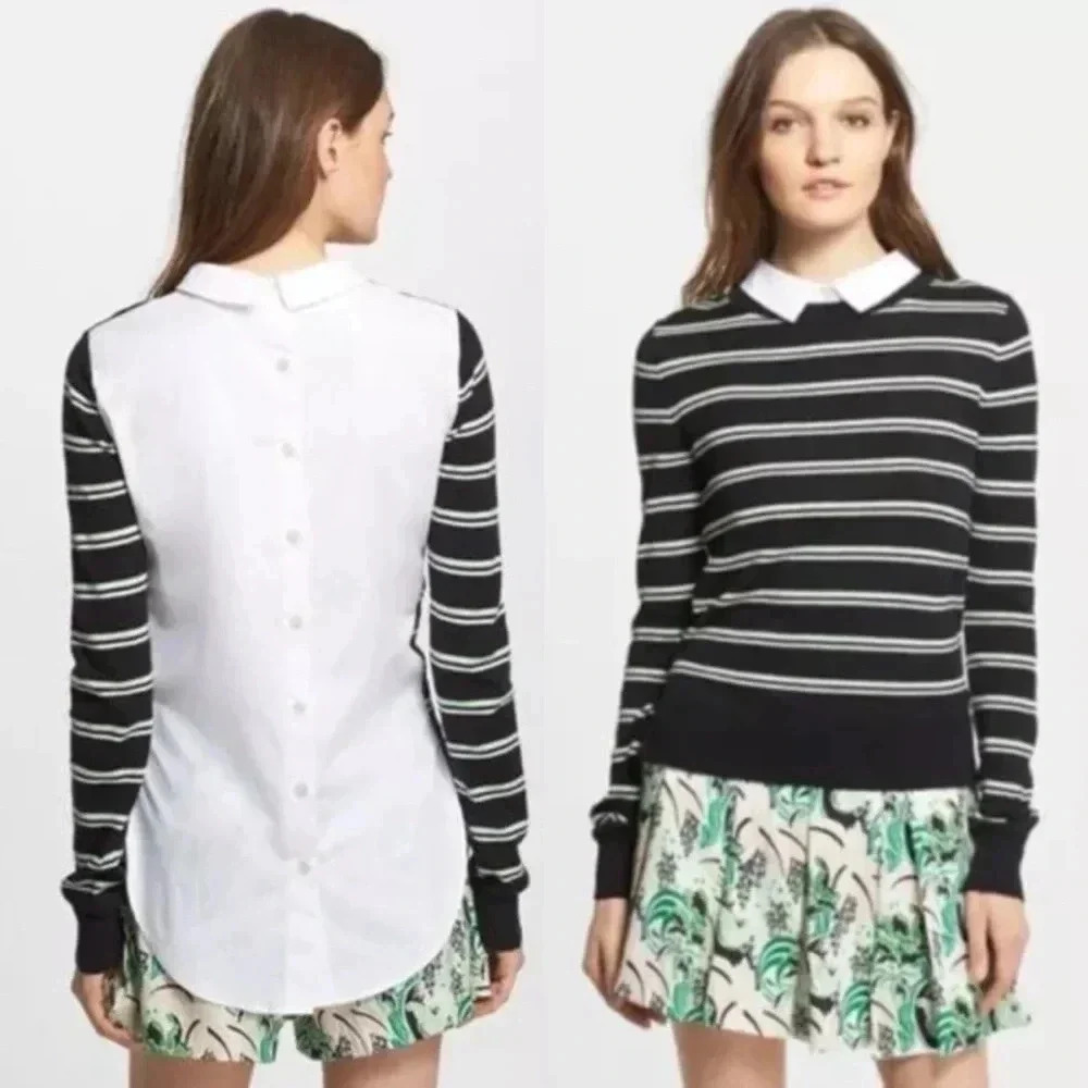 Veronica Beard Collared Button-Back Sweater Blous… - image 1